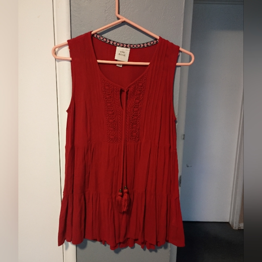 Knox Rose Red Sleeveless Blouse